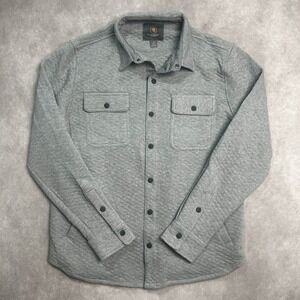 Cloudveil Quilted Shacket Mens L Large Gray Jacquard Knit Jacket Snap